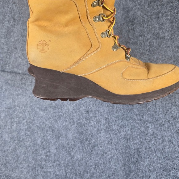 Timberland‎ Wedge Lace Up Boots Tan Suede Womens Size 9M - Picture 7 of 11